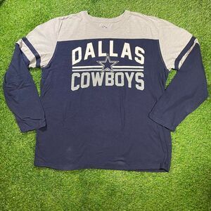 NFL Dallas Cowboys navy blue and grey long sleeve shirt men's size 3XL